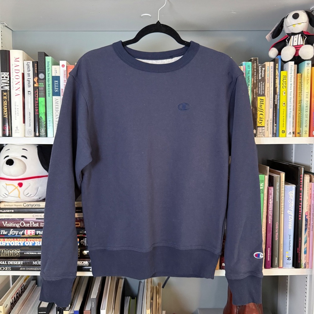 Champion Eco Powerblend Crewneck Sweatshirt Navy Blue Small